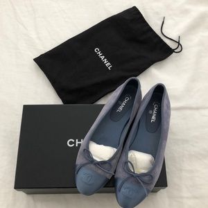 Blue Chanel Flats